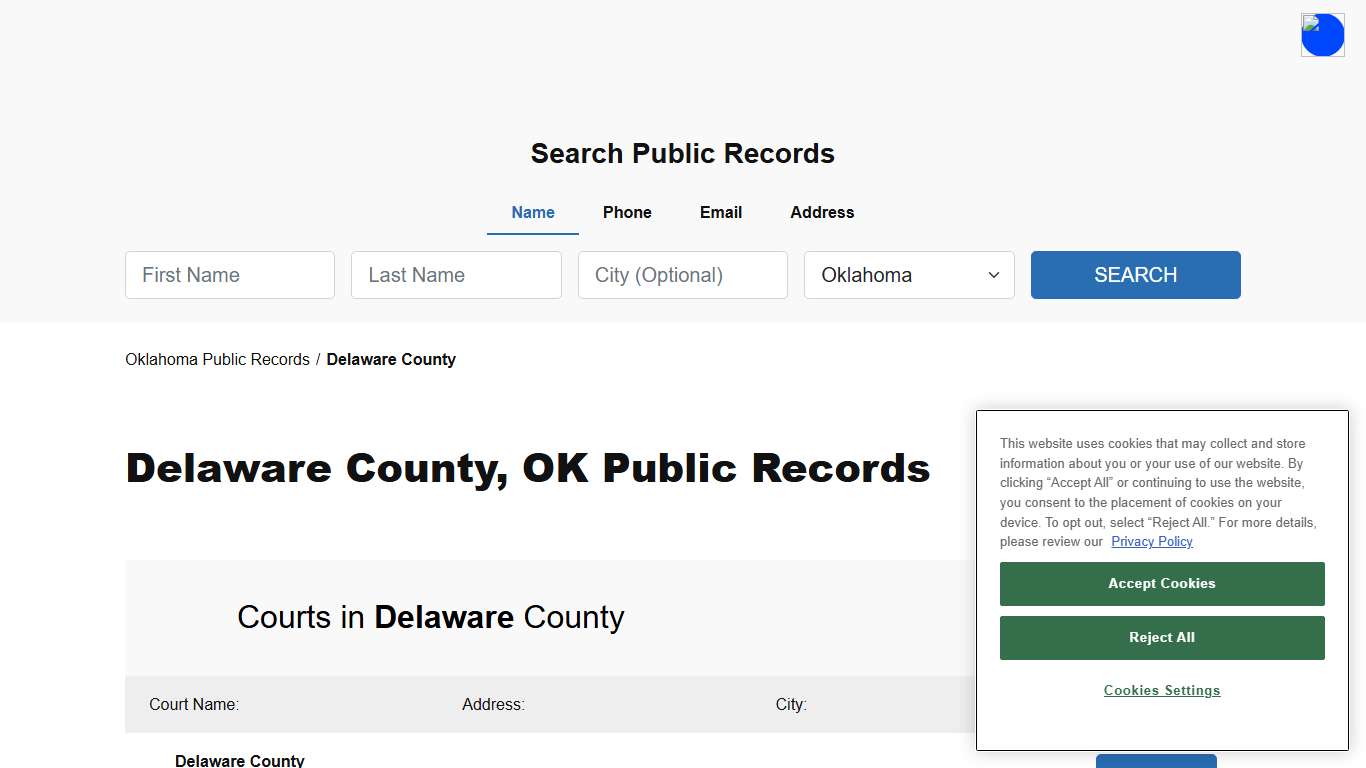 Delaware County, OK Public Court, Arrest and Inmate Records - ThePublicIndex