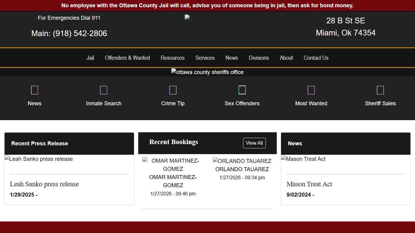 Ottawa County Sheriff's Office Ottawa OK